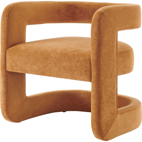 Althea Accent Arm Chair in Caramel Brown Velvet